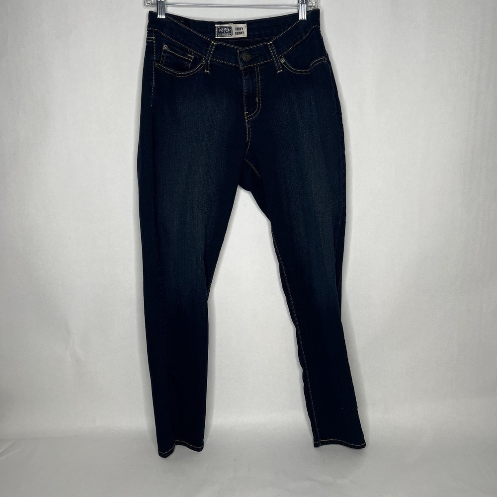 Levi Levis Strauss & Co Signature Curvy Skinny Dark Wash Jeans Size 8 M‎ Cropped